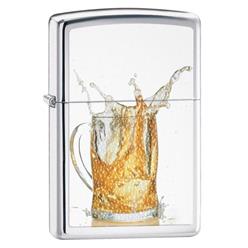 Zippo lighter with beer imprint