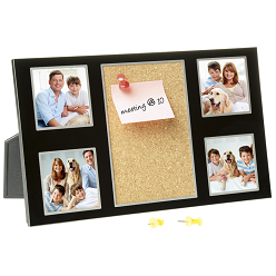 Brushed Aluminium Memo Pin Board and Photo Frame