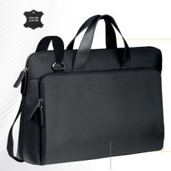 Nappa Leather, soft carry handles, shoulder sling, padded computer compartment, Front zipper pocket, fully lined, Fits most 15.4 inch screen laptop pc