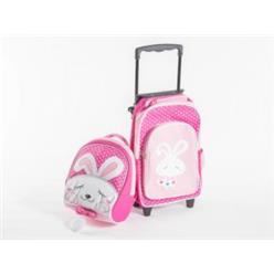 Kids pink bunny trolley combo