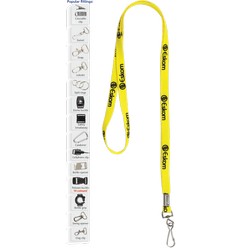 Screen printed narrow lanyard, material: woven polyester