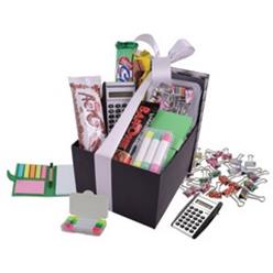 Includes: 1x Sticky-Memo Mini Notepad & Pen, 1x Multi-Patterned Clip Set [30-Piece], 1x Wax Highlighter Set [3-Piece], 1x Pocket Calculator, 1x 55g Nestle Bar One, 1x 49g Nestle Peppermint Crisp, 1x 40g Nestle Tex, 1x 38g Nestle Aero